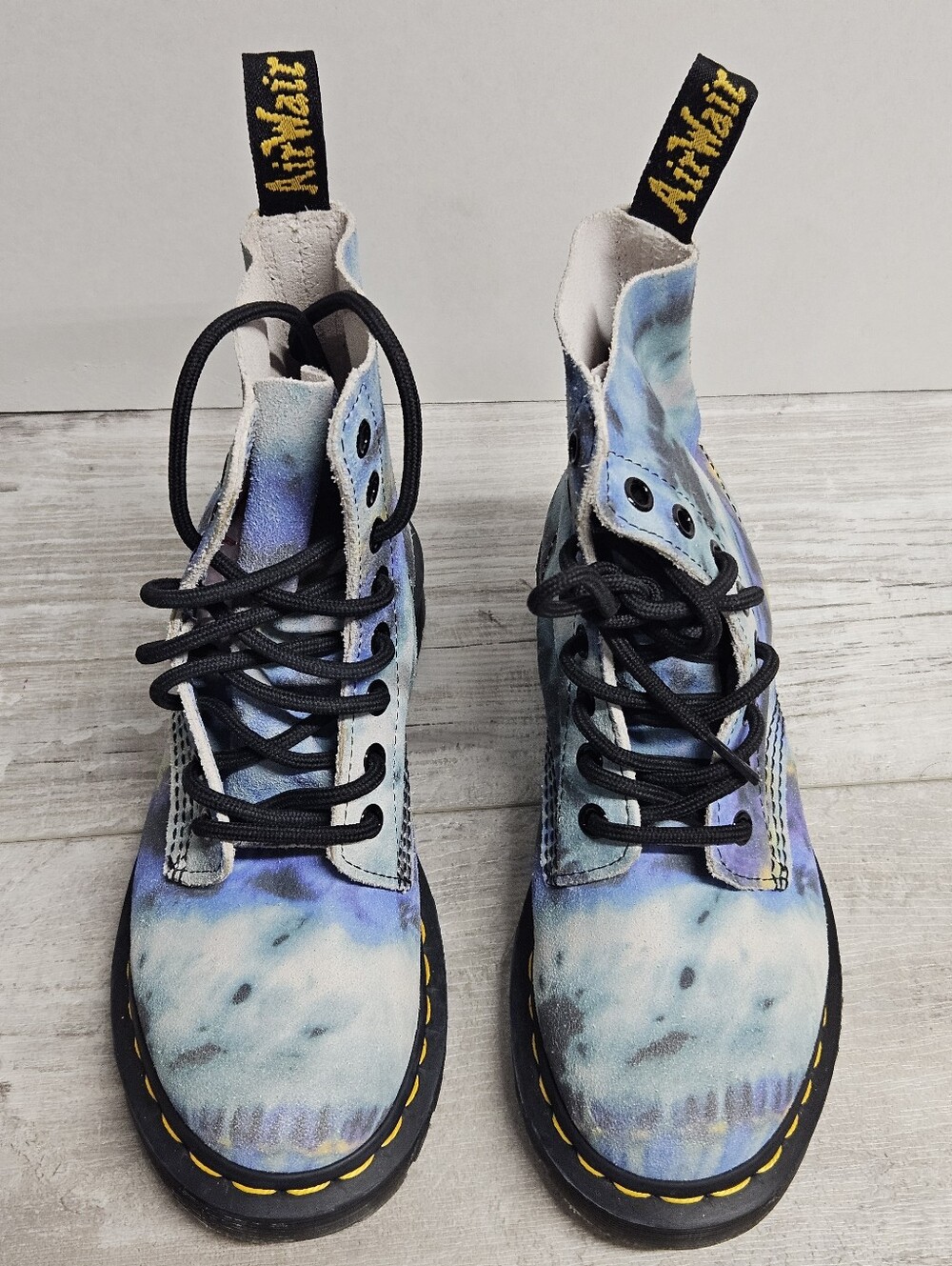 Dr. Martens 1460 Pascal Blue Summer Tie Dye Tumbled Size 5 Punk Bikercore - Picture 7 of 12